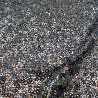 China 100% Cotton Mesh Knitted Encrypted Sequin Fabric 75Dx75D 3mm Bead for sale