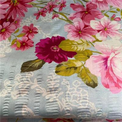 China Printed Seersucker 150CM Home Textile Fabrics 45SX45S 115 Gsm Cotton Fabric Water UV Proof for sale