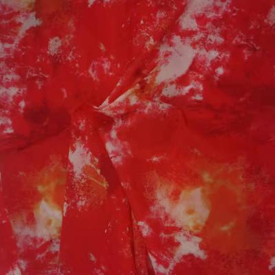 China Red Printed Microfiber Fabric 20Dx20D Waterproof 40gsm 100% Nylon for sale