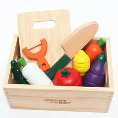 China Wooden Wooden Pretend Play Kitchen Sets Cut Fruit Toys Children DIY Educational Toys for sale