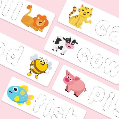 China Playing Teaching Wooden Toys Educational Spelling Word Game English Cardboard and Alphabet Flash Cards for Kids Children for sale