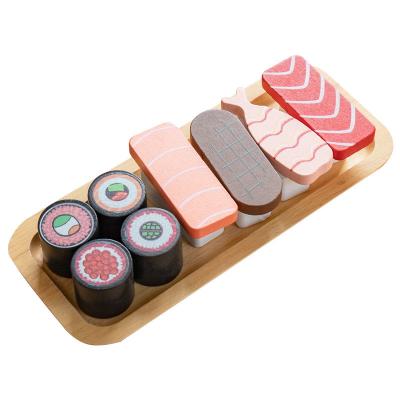 China Cooking Game Toys 2020 New Sale Simulation Wooden Sushi To Play Food Toys For Children Kids for sale