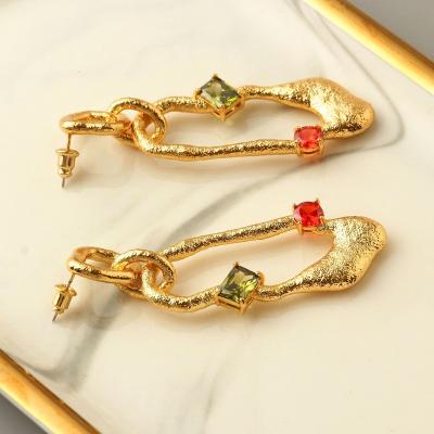 China 2022 New Arrival TRENDY Fashion Brass Jewelry Vintage Drop Earrings With High Quality for sale