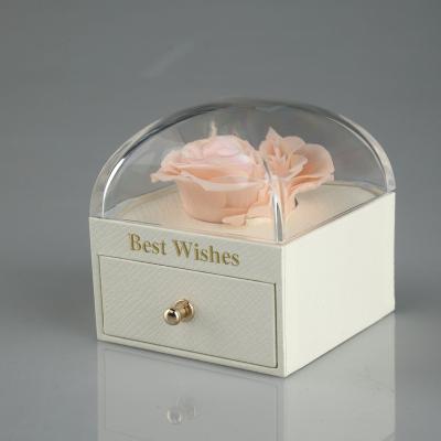 China Natural Rose Preserved Flower Gift For Everlasting Roses Handmade Flowers Girlfriend Eternal Jewelry Box for sale