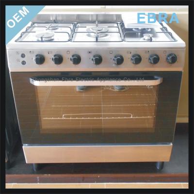 China Easy Assembled 5 Burner 36inched 90x60 Stainless Steel Clean Gas Cooker for sale