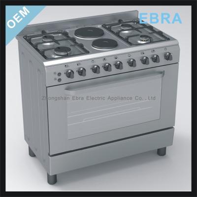 China Easy Assembled 5 Burners Stainless Steel Kitchen Appliances Easy Clean Gas Cooker for sale