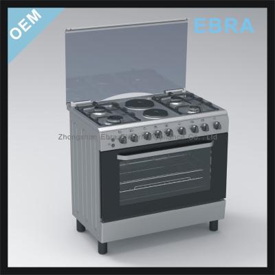 China 900mm clean easy assembled easy 4 burners and freestanding 2 electric griddle oven for sale