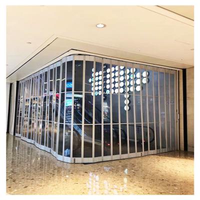 China PVC Crystal Folding Door Crystal Waterproof Sliding Door Crystal Folding Doors for sale