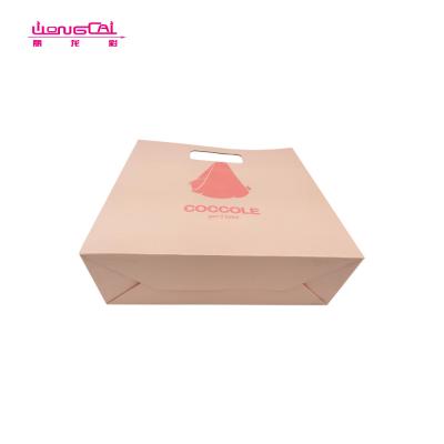 China Recyclable Kraft Paper Bag Food Packaging With Handle Handle Kraft Paper Bag for sale