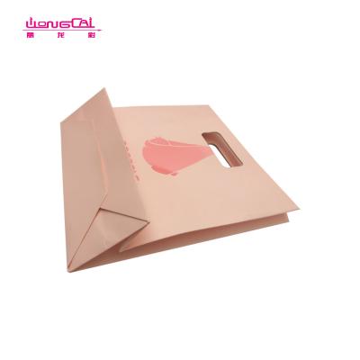 China Recyclable Kraft Paper Bag Food Packaging With Handle Handle Kraft Paper Bag for sale