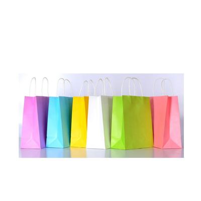 China Recyclable Bright Color Paper Bag For Shopping And Clothing Packaging Paper Bag for sale