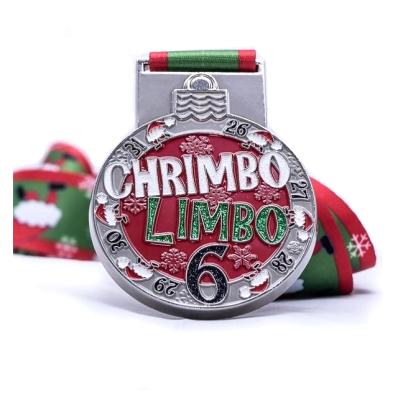 China Factory hot sale zinc alloy christmas run competition medals for sale