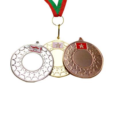 China Wholesale cheap custom 3D military round souvenir metal medal with ribbon for sale