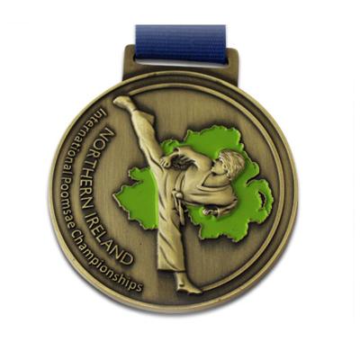 China Custom logo printed judo design style zinc alloy casting sports medal for sale