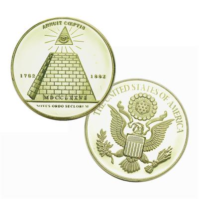 China Dollar Pyramid American Metal Dealers Stamping Coins metal coin for sale