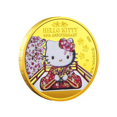 Cina Hello Kitty colored commemorative coin Hello Kitty commemorative medallion in vendita