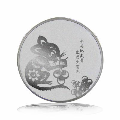 China 2020 Chinese Zodiac lucky rat solid pure silver souvenir coin indian silver coins 999 pure 1 oz american en venta