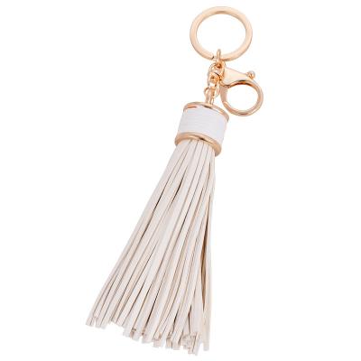 Китай Fashion korea best selling golden metal key ring girl's gifts bag hanging leather tassel keychain продается