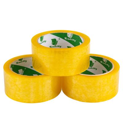 China Good Quality Waterproof Colored Customized Clean Gold Carton Packaging Scotch Tape Super Clear Yellow Packing Tape for sale