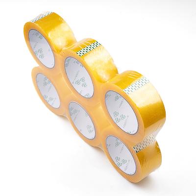 China Super Clear Color Pallet Box Cardboard Waterproof Top Golden Yellow Tape Strong Selling Adhesive Tape Wrapping Tape for sale