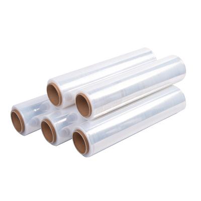 China Self Adhesive Industrial Molding Lldpe Plastic Packaging Stretch Film Transparent PE Waterproof Self Adhesion Pallet Wrapping Film for sale