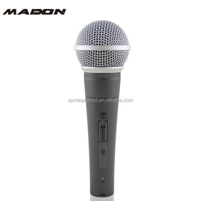 China Handheld Microphone SM 58 S High Quality Vocal Dynamic Cardioid Cable Microphone With On/Off Switch for sale