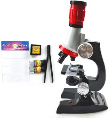 China Kids Plastic Microscope with LED 100X -1200X Toy Preschool Educational Toy for Kids for sale