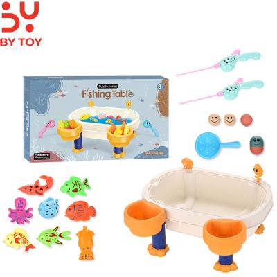 China Fishing Plastic Floating Fish Toy With Pole Rod Net Kid Party Magnetic Fishing Pool Toy Educational Water Table Bathtub Toys Game For Kids for sale