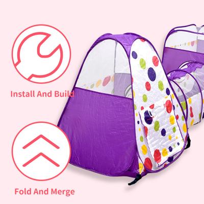 China Sports Toy Factory Direct 3 in 1 Indoor Portable Baby Swimming Pool Kids Sports House Jump Up Play Tunnel Toys Tent House for sale