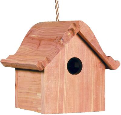 China Amazon Hit Breathable Bird House Handmade Wooden With Rope Can Hang On Outdoor Ranch Patio Yard Tree for sale