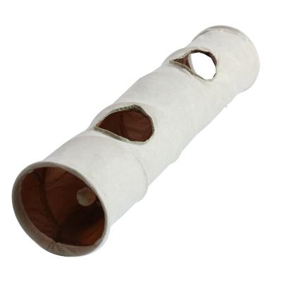 China New design Amazon tube plush tube short straight cat tunnel viable hot selling foldable cat toy for sale