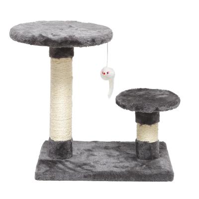 China Sustainable Natural Sisal Tower With Climbing Platform And Plush Ball Cat Tree Made For Cats Scratch And Improve Intelligence for sale