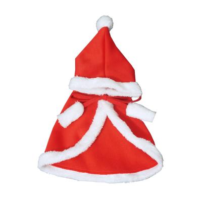 China Sustainable Cat Dog Pet Christmas Apparel Hooded Pet Coat For Celebrate Christmas for sale