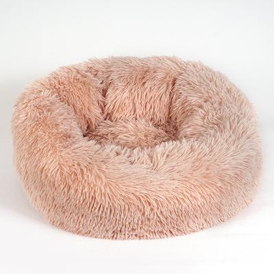 China Comfortable Soft Round Plush Dog Faux Fur Round Dog Bed Breathable Heating Cat Cushion Bed XL Size For Large Dogs And Cats for sale