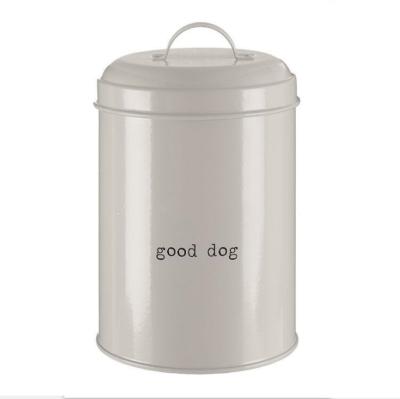 China Sustainable Pet Food Storage Bucket Cover With Handle For Waterproof Pet Storage Galvanized Iron Pet Food Barrel for sale