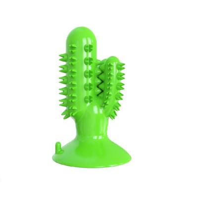 China 2021 New Viable Cactus Shape Cleaning Dental Care Toothbrush and Chew Toys for Dogs Dog Interactive Toy for sale