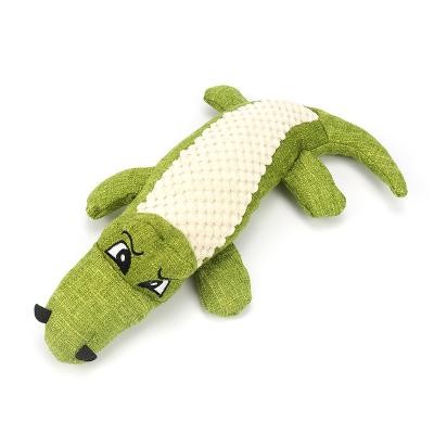 China Viable Plush Dog Toys Interactive Squeaky Dog Toys Crocodile Seeming Hard Durable Stuffed Pet Toys for sale