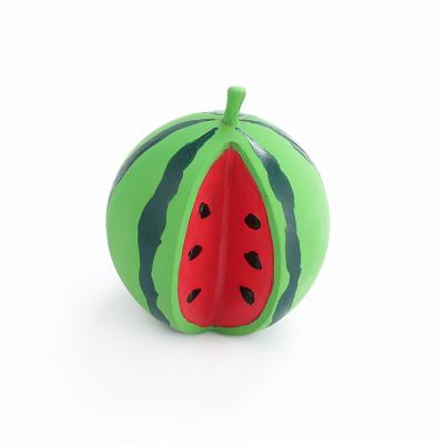 China 2021 viable new design watermelon looking dog latex squeaky toys fruit the new modeling series latex toys for sale