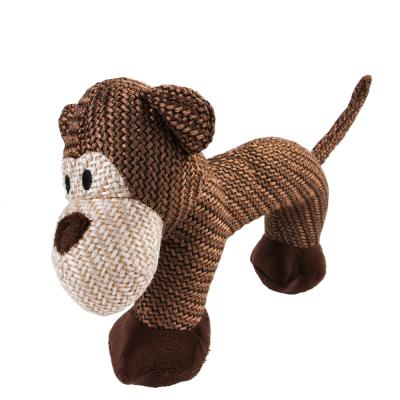 China Viable Monkey Pretend Dog Squeaky Toy Plush Puzzle Pet Toy Interactive Hide And Seek Activity For Dogs for sale