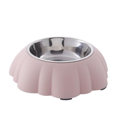 China Viable Dog Food Bowl Stainless Steel Bowl Anti-Slip Dog Cat Dish With Removable Dog Water Bowl for sale