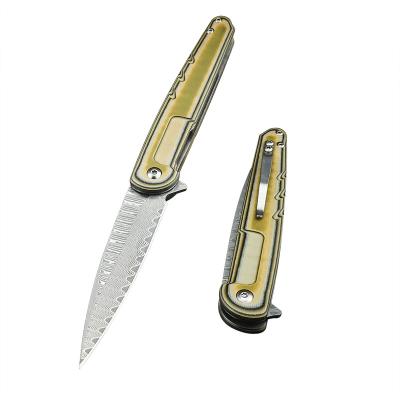 China Camping Knife VG10 Damascus Knife Folding Blade Hunting Survival Pocket Knives Self Defense Duty Tactical Camping Knife for sale