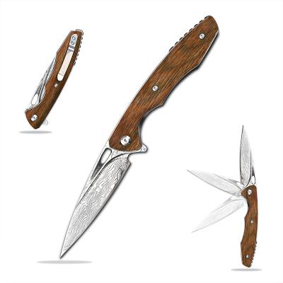 China VG10 Damaskus Knife VG10 Blade EDC Tool Self-defense Pocket Knives Survival Hunting Camping Folding Service Tactical Knife for sale