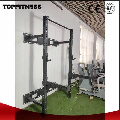 China Steel Customization Gym Power Squat Rack Wall Mount Folding Squat Folded Squat Rack for sale