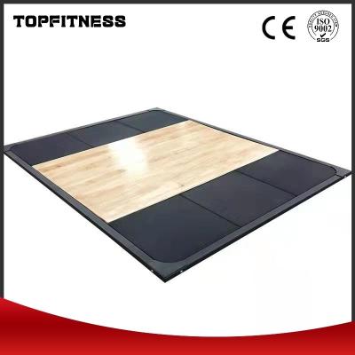 China Gym Weightlifting Equipment With Shock Absorbing Floor Lifting Platform Net for sale