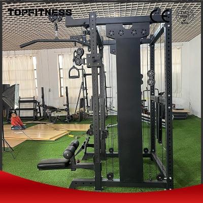 China Gross Weight 410kg Steel Cross Fitness Home Gym Multi Functional Trainer Smith Machine for sale