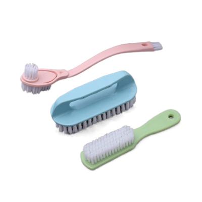 China Multi-function plastic soft hair b brush cleaning ware set shoe brush household brush three-piece daily plastic laundry head for sale