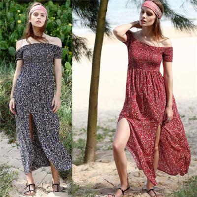 China Anti-Wrinkle Maxi Beach Sundress Casual Dress for Women Sexy Bodycon Vintage Party Summer Clothing for sale