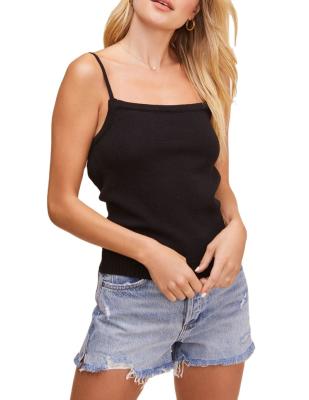 China OEM Breathable Women Casual Spaghetti Strap Knit Female Backless Camisole Tops Ladies Tie Back Sexy Camisole Top for sale