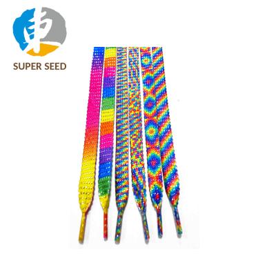 China SuperSeed SS-1002 Sublimation Glitter Rainbow Pride Printed Laces for sale