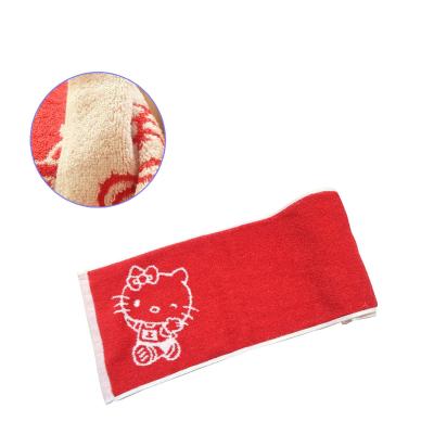 China QUICK DRY Jacquard Kitty Cat Pattern Terry Face Sport Towel For Cotton Fabric for sale